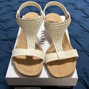 Alfani Cream Sandal Wedges - Size 7